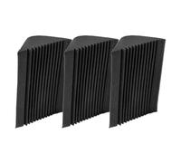 Totority 3pcs Acoustic Corner Gear Shape Sound Reduction Foam Tiles 12x12x24cm High-density Fire Retardant Wedge Panels for Studio Soundproofing and Bass Traps