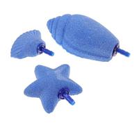 Totority 3pcs Aquarium Bubble Stone Air Bubbler Small Bubble Stone Oxygen-increasing Effect Blue Sea Star Sea Snail Shell Shapes Elegant Style Convenient to Use Good Accessory for Air Pump