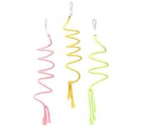 Totority 3pcs Parrot Swing Parrot Cage Swing Bird Climbing Training Playground Creative Decorative Cloth and Iron Wire Twistable Design for Small Birds