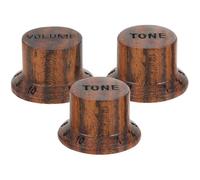 Totority 3pcs Wooden Guitar Knobs Potentiometer Knob Hats Volume Tone Control Solid Wood Coffee Colour No Burrs Lightweight Rotary Potentiometer for Acoustic Guitar Accessories