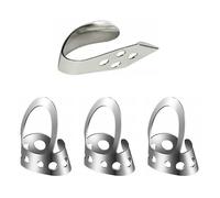 Totority 4 Pieces Adjustable Stainless Steel Thumb and Finger Picks Set for Banjo Ukulele Guitar Accessories Silver Plectrums for String Instrument Playing