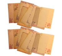 Totority 40 Sheets Retro Letter Writing Paper with Pretty Flower Design, Kraft Paper Material, Practical and Convenient for Copying Poems and Sorting Notes, European Style