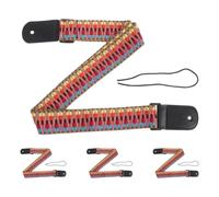 Totority 4pcs Bohemian Style Cotton Ukulele Guitar Straps Adjustable Length Soft to The Touch Shoulder Straps for Ukuleles and Banjos for Performance and Supporting Different Music Styles