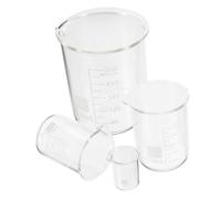 Totority 4pcs Glass Beaker Set with Scale Design and Sturdy Glass Construction, Laboratory Glassware Measuring Cups Available in 10ml, 50ml, 100ml, and 300ml for Research and Classroom Use