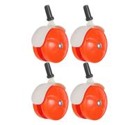 Totority 4pcs Replacement Caster Wheels for Walker and Stroller, Orange Plastic Sturdy Material with Secure Support and Smooth Quiet Design for Mobility