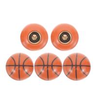 Totority 5pcs Basketball Shaped Valve Cap Tire Valve Cap Orange Plastic Copper Easy Replacement Sturdy Decorative Replacement for Car Motorbike