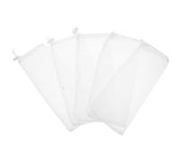 Totority 5pcs Bird Feeding Mesh Bags Drawstring Polyester Hanging Finch Feeder Nets 12x28cm for Outdoor Wild Birds Garden Backyard