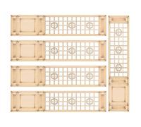 Totority 5pcs Wooden Miniature Chinese Style Screen Room Divider for Dollhouse, Miniature Wooden Panel Model with Vintage Design, Dollhouse Furniture Decor for Mini House Scenes