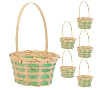 Totority 6 Pcs Bamboo Woven Handheld Flower Basket for Floral Arranging