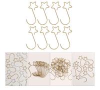 Totority 60pcs Star Shape Metal Hanging Hooks for Entryway Organization | Golden Hollow-out Design, Over-the-door Placement, Multipurpose Use for Umbrellas, Keys and Holiday Décor