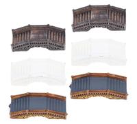 Totority 6pcs Miniature Resin Arch Bridge Set, Micro Garden Bridge Decoration with White, Yellow, Dark Brown Colors, Small DIY Bonsai Accessories for Home Desktop and Outdoor Landscape