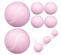 Totority 6pcs Pink Elastic Beginner Tennis Balls for Training and Playground Use, Soft Rubber Tennis Balls for Youth Practice and Pet Dog Play