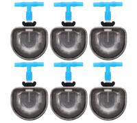 Totority 6pcs Rabbit Water Feeder Automatic Water Dispenser Easy to Drink Stainless Steel Plastic Creative Simple Design Lightweight for Rabbit Cage Pet Use