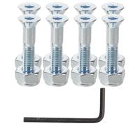 Totority 8 Sets Standard Skateboard Hardware Kit with Rust Resistant Carbon Steel Bolts and Nuts, Tailored Fit for Skateboard and Longboard, Blue Colour, for Cruiser Truck Repairs