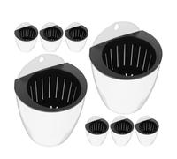 Totority 8pcs White Plastic Self Watering Flower Pots Hanging Planters for Flowers and Plants, Minimal Maintenance Wall-mounted Planting Pots for Room Decorating and Balcony Use