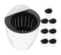 Totority 8pcs White Plastic Self-watering Flower Pots Wall Mounted Planters with Breakage-proof Design for Indoor Flowers and Plants, Minimal Maintenance Balcony and Room Garden Accessories