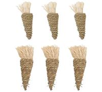 Totority Carrot Chewing Pet Molar Hamster Chewing Natural Grass Material Light Green Beige Carrot Shape Fun Boredom Breaker for Rabbit