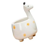 Totority Ceramic Giraffe Flowerpot Small Succulent Planter Pot Cute Polka Dot Animal Plant Container for Indoor Home Decor Desktop Gardening
