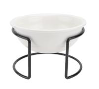 Totority Ceramic Pet Water Food Feeder Bowl with Stable Iron Bracket for Small Pets, Suitable for Holding Dry Kibble, Food, Treats Or Water, Simple Design for Home Use