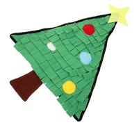 Totority Christmas Green Dog Sniffing Mat for Slow Feeding and Training, Lint Material Snuffle Mat with Cartoon Style Design, for Pet Mental Stimulation and Foraging Activity