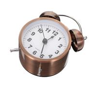 Totority Classic Double Bell Alarm Clock with Metal Plated Shell, 3.5 Inches round Desktop Clock for Office and Bedroom, Silent Non-ticking Design for Punctual Morning Call and Decoration