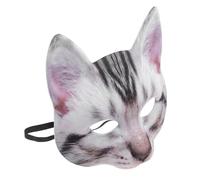 Totority Costume with Funny Short Cat Style Cat Face Mask Masquerade in Blue Eva and Fabric, Practical Half Eyes for Halloween and Carnival, Unisex Design for Men and Women