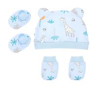 Totority Cotton Mittens and Socks for Newborn, Soft and Warm Gloves Adorable Patterns, Comfortable Essentials for Babies in Eye-catching Colours