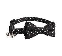 Totority Creative Black Cloth Pet Collar with Bow Shape and Bell, Comfortable and Practical Neck Chain for Dogs and Cats, Photo Prop Accessory