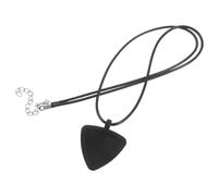 Totority Creative Stylish 1 Guitar Pick Holder Necklace Multi-Functional Silicone Metal Polyester Triangular Pendant Reliable Accessory for Guitarists