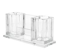 Totority Crystal Wireless Microphone Stand Base, Universal Desktop Mic Holder for Office and Ktv Karaoke, Acrylic Tabletop Microphone Stand for Wireless Mics