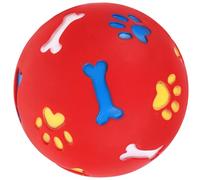 Totority Dog Large Interactive Chew Ball for Aggressive Chewers, Rubber Treat Dispensing Ball for Dog Training and Puppy Activity, Red 14cm Sturdy Pet