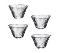 Totority Glass Sake Cups Smooth Surface Japanese-Style 4pcs with Gold Rim 70ml Capacity Multi-Purpose Tea Cups for Entertaining Friends and Family