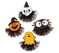 Totority Halloween Hair Clips with Long-lasting Colours and Not Easy to Fade 4pcs for Women, Cute Fabric and Metal Hair Accessories for Cosplay and Dance Parties