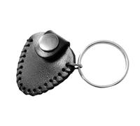 Totority Lightweight Black Synthetic Guitar Pick Bag with Keychain Attachment, Portable Plectrum Wallet for Easy Storage and Access During Guitar Playing