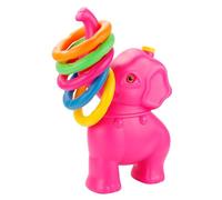 Totority Outdoor Ring Toss with Pink Elephant and 4 Plastic Rings, Interactive Throwing Game for Boys, Suitable for Garden and Family Play