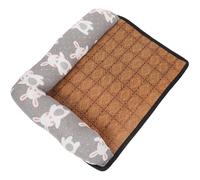 Totority Pet Summer Cooling Bed Mat for Dogs Small Size Anti-slip Breathable Rattan Cooling Cushion with Double-sided Pillow Suitable for Indoor Use