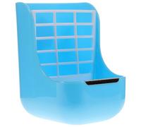 Totority Plastic Rabbit Feeder Rack for Guinea Pigs and Rabbits with Easy to Hang Flat Design, Blue Cage Manger Preventing Food Waste for Small Animal Feeding