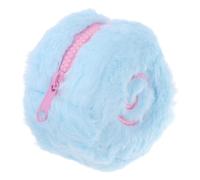 Totority Plush Coin Purse Kawaii Pouch Round Mini Wallet with Zipper, Hanging Clasp and Buckle for Earphones, Data Cables, Backpacks, Students
