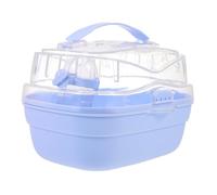 Totority Portable Hamster Cage Blue Carrying Case for Small Animals Travel Carrier with Handle for Hamster, Rat, and Chinchilla Outdoor Use