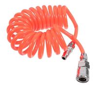 Totority Pu Hose Kit High-Pressure Spiral Duct with Connectors 3-Meter Flexible Coil Spring Hose for Industrial and Commercial Air Pumps and Air Compressors