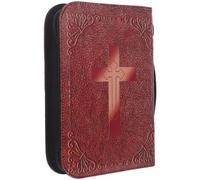 Totority Pu Leather Bible Case Bible Cover Case Brown Handheld Book Storage Bag Secure Zipper Closure Vintage for Church and Library Visits Women Ladies
