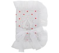 Totority Reusable Fabric Book Cover with Fabric Bow and Heart Design Adaptable for Notebooks Journals Planners Comfortable Cloth for Book Lovers