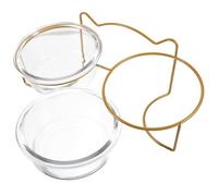 Totority Slant Design Bowl Glass Dog Cat High Food Bowl Creative Raised and Tilted Protecting Pets Neck Food and Water Storage Raised for Cats and Dogs