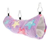 Totority Small Animal Cotton Hammock Tunnel Bed for Hamster and Ferret, Thickened Warm Hanging Nest in Star Purple, Suitable for Guinea Pigs and Rats in Cage