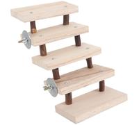 Totority Small Animal Wooden Ladder Platform Wood Ladder Sturdy Multi-function Natural and Safe Wood Material for Cage Hamster Chinchilla