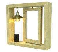 Totority Small Ashes Urn with 6 Inch Photo Frame, Black Wooden Memorial Keepsake for Human or Pet Cremation Ashes, Rotating Frame for Remembrance