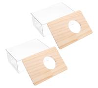 Totority Small Pet Hamster Bathtub 2Pcs Acrylic Cage Sand Bath Box 15.5×10×7Cm Smooth-Edged Sturdy Bathing Container for Hamsters and Chinchillas
