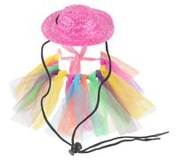 Totority Small Pet Supply Hamster Cap with Bunny Shape and Mesh Material, Featuring a Colourful Tutu Dress Skirt for Small Animals, for Festive Christmas Holidays and Family Portraits