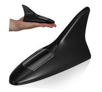 Totority Solar-powered Car Shark Fin Antenna with LED Warning Light, Black Plastic Replacement Roof Aerial for Vehicle Safety Enhancement and No Tool Mounting, Stylish Automotive Exterior