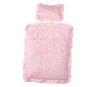 Totority Strawberry Miniature Dollhouse Bedding Soft Cozy Fabric Doll Pillow and Comforter Cute Nursery Decor for Dolls Display and Realistic Craftsmanship